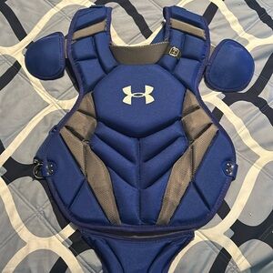Royal Blue Under Armour Catchers Chest Protector 13.5".  UA Converge II Pro Ser